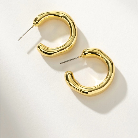 NEW Uncommon James Gold Medium Goals Hoop Earrings - Picture 2 of 4